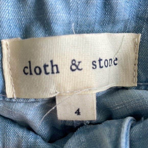 Anthropologie Cloth & Stone Chambray Wide Leg Pants - Picture 7 of 8